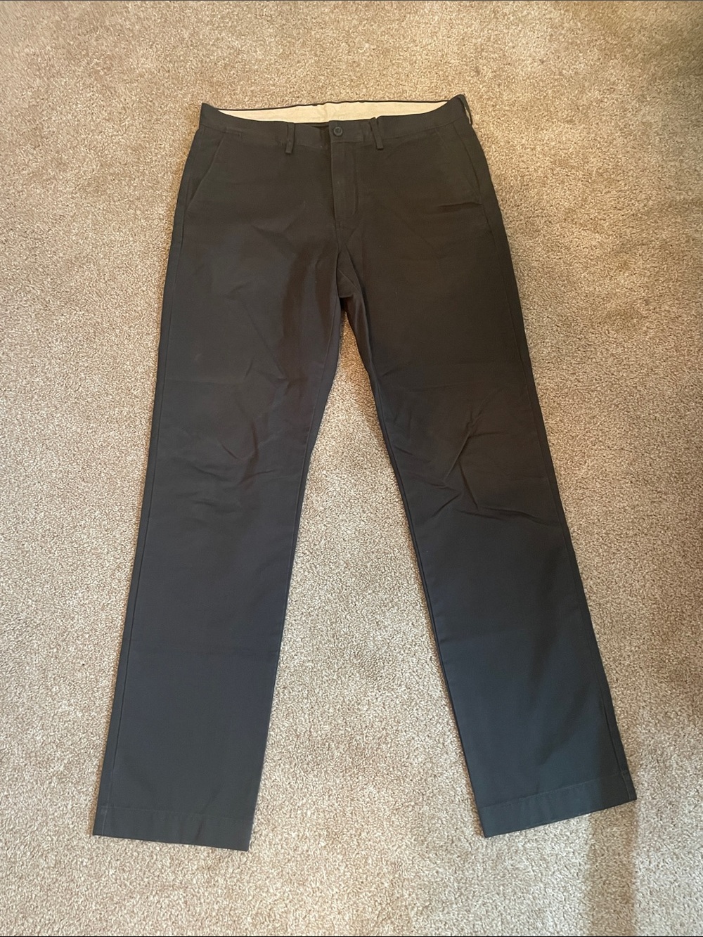 J. Crew Men's Dark Charcoal Gray/Black Chino Pants 34x34